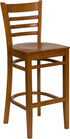 HERCULES Series Cherry Finished Ladder Back Wooden Restaurant Bar Stool [XU-DGW0005BARLAD-CHY-GG]