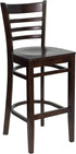 HERCULES Series Walnut Finished Ladder Back Wooden Restaurant Bar Stool [XU-DGW0005BARLAD-WAL-GG]