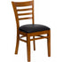 HERCULES Series Cherry Finished Ladder Back Wooden Restaurant Chair - Black Vinyl Seat [XU-DGW0005LAD-CHY-BLKV-GG]
