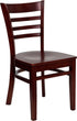 HERCULES Series Mahogany Finished Ladder Back Wooden Restaurant Chair [XU-DGW0005LAD-MAH-GG]