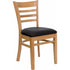 HERCULES Series Natural Wood Finished Ladder Back Wooden Restaurant Chair - Black Vinyl Seat [XU-DGW0005LAD-NAT-BLKV-GG]