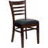 HERCULES Series Walnut Finished Ladder Back Wooden Restaurant Chair - Black Vinyl Seat [XU-DGW0005LAD-WAL-BLKV-GG]
