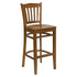 HERCULES Series Cherry Finished Vertical Slat Back Wooden Restaurant Bar Stool [XU-DGW0008BARVRT-CHY-GG]
