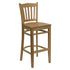 HERCULES Series Natural Wood Finished Vertical Slat Back Wooden Restaurant Bar Stool [XU-DGW0008BARVRT-NAT-GG]