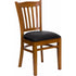 HERCULES Series Cherry Finished Vertical Slat Back Wooden Restaurant Chair - Black Vinyl Seat [XU-DGW0008VRT-CHY-BLKV-GG]