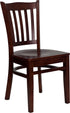 HERCULES Series Mahogany Finished Vertical Slat Back Wooden Restaurant Chair [XU-DGW0008VRT-MAH-GG]
