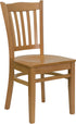 HERCULES Series Natural Wood Finished Vertical Slat Back Wooden Restaurant Chair [XU-DGW0008VRT-NAT-GG]