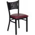 HERCULES Series Black Coffee Back Metal Restaurant Chair - Burgundy Vinyl Seat [XU-DG-60099-COF-BURV-GG]