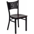 HERCULES Series Black Coffee Back Metal Restaurant Chair - Mahogany Wood Seat [XU-DG-60099-COF-MAHW-GG]