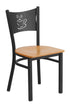 Flash Furniture HERCULES Series Black Coffee Back Metal Restaurant Chair - Natural Wood Seat [XU-DG-60099-COF-NATW-GG]