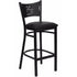 HERCULES Series Black Coffee Back Metal Restaurant Bar Stool - Black Vinyl Seat [XU-DG-60114-COF-BAR-BLKV-GG]