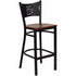 HERCULES Series Black Coffee Back Metal Restaurant Bar Stool - Cherry Wood Seat [XU-DG-60114-COF-BAR-CHYW-GG]