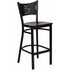 HERCULES Series Black Coffee Back Metal Restaurant Bar Stool - Mahogany Wood Seat [XU-DG-60114-COF-BAR-MAHW-GG]