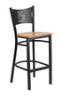Flash Furniture HERCULES Series Black Coffee Back Metal Restaurant Barstool - Natural Wood Seat [XU-DG-60114-COF-BAR-NATW-GG]