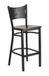 Flash Furniture HERCULES Series Black Coffee Back Metal Restaurant Barstool - Walnut Wood Seat [XU-DG-60114-COF-BAR-WALW-GG]
