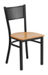 Flash Furniture HERCULES Series Black Grid Back Metal Restaurant Chair - Natural Wood Seat [XU-DG-60115-GRD-NATW-GG]