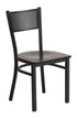 Flash Furniture HERCULES Series Black Grid Back Metal Restaurant Chair - Walnut Wood Seat [XU-DG-60115-GRD-WALW-GG]