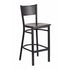 Flash Furniture HERCULES Series Black Grid Back Metal Restaurant Barstool - Walnut Wood Seat [XU-DG-60116-GRD-BAR-WALW-GG]