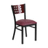 Flash Furniture HERCULES Series Black Decorative Cutout Back Metal Restaurant Chair - Mahogany Wood Back, Burgundy Vinyl Seat [XU-DG-60117-MAH-BURV-GG]