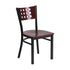 Flash Furniture HERCULES Series Black Decorative Cutout Back Metal Restaurant Chair - Mahogany Wood Back & Seat [XU-DG-60117-MAH-MTL-GG]
