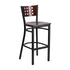 Flash Furniture HERCULES Series Black Decorative Cutout Back Metal Restaurant Barstool - Mahogany Wood Back and Seat [XU-DG-60118-MAH-BAR-MTL-GG]
