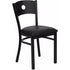 HERCULES Series Black Circle Back Metal Restaurant Chair - Black Vinyl Seat [XU-DG-60119-CIR-BLKV-GG]