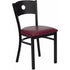 HERCULES Series Black Circle Back Metal Restaurant Chair - Burgundy Vinyl Seat [XU-DG-60119-CIR-BURV-GG]