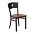 HERCULES Series Black Circle Back Metal Restaurant Chair - Cherry Wood Seat [XU-DG-60119-CIR-CHYW-GG]