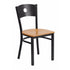 Flash Furniture HERCULES Series Black Circle Back Metal Restaurant Chair - Natural Wood Seat [XU-DG-60119-CIR-NATW-GG]