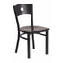 Flash Furniture HERCULES Series Black Circle Back Metal Restaurant Chair - Walnut Wood Seat [XU-DG-60119-CIR-WALW-GG]