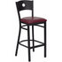 HERCULES Series Black Circle Back Metal Restaurant Bar Stool - Burgundy Vinyl Seat [XU-DG-60120-CIR-BAR-BURV-GG]