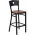HERCULES Series Black Circle Back Metal Restaurant Bar Stool - Cherry Wood Seat [XU-DG-60120-CIR-BAR-CHYW-GG]