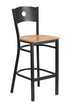 Flash Furniture HERCULES Series Black Circle Back Metal Restaurant Barstool - Natural Wood Seat [XU-DG-60120-CIR-BAR-NATW-GG]