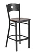 Flash Furniture HERCULES Series Black Circle Back Metal Restaurant Barstool - Walnut Wood Seat [XU-DG-60120-CIR-BAR-WALW-GG]
