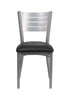 Flash Furniture Hercules Series Silver Slat Back Metal Restaurant Chair with Black Vinyl Seat [Xu-Dg-60401-Blkv-Gg]