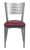 Flash Furniture Hercules Series Silver Slat Back Metal Restaurant Chair with Burgundy Vinyl Seat [Xu-Dg-60401-Burv-Gg]