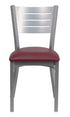 Flash Furniture Hercules Series Silver Slat Back Metal Restaurant Chair with Burgundy Vinyl Seat [Xu-Dg-60401-Burv-Gg]