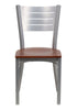 Flash Furniture Hercules Series Silver Slat Back Metal Restaurant Chair with Cherry Wood Seat [Xu-Dg-60401-Chyw-Gg]
