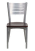 Flash Furniture Hercules Series Silver Slat Back Metal Restaurant Chair with Mahogany Wood Seat [Xu-Dg-60401-Mahw-Gg]