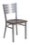 Flash Furniture HERCULES Series Silver Slat Back Metal Restaurant Chair - Walnut Wood Seat [XU-DG-60401-WALW-GG ]
