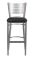 Flash Furniture Hercules Series Silver Slat Back Metal Restaurant Barstool with Black Vinyl Seat [Xu-Dg-60402-Bar-Blkv-Gg]