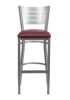 Flash Furniture Hercules Series Silver Slat Back Metal Restaurant Barstool with Burgundy Vinyl Seat [Xu-Dg-60402-Bar-Burv-Gg]