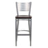 Flash Furniture Hercules Series Silver Slat Back Metal Restaurant Barstool with Mahogany Wood Seat [Xu-Dg-60402-Bar-Mahw-Gg]