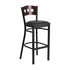 Flash Furniture HERCULES Series Black Decorative 3 Circle Back Metal Restaurant Barstool - Walnut Wood Back, Black Vinyl Seat [XU-DG-60516-WAL-BAR-BLKV-GG]