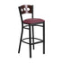 Flash Furniture HERCULES Series Black Decorative 3 Circle Back Metal Restaurant Barstool - Walnut Wood Back, Burgundy Vinyl Seat [XU-DG-60516-WAL-BAR-BURV-GG]