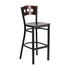 Flash Furniture HERCULES Series Black Decorative 3 Circle Back Metal Restaurant Barstool - Walnut Wood Back & Seat [XU-DG-60516-WAL-BAR-MTL-GG]