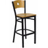 HERCULES Series Black Circle Back Metal Restaurant Bar Stool - Natural Wood Back & Seat [XU-DG-6F6B-CIR-BAR-NATW-GG]