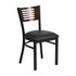Flash Furniture HERCULES Series Black Decorative Slat Back Metal Restaurant Chair - Walnut Wood Back, Black Vinyl Seat [XU-DG-6G5B-WAL-BLKV-GG]