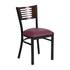 Flash Furniture HERCULES Series Black Decorative Slat Back Metal Restaurant Chair - Walnut Wood Back, Burgundy Vinyl Seat [XU-DG-6G5B-WAL-BURV-GG]