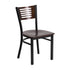 Flash Furniture HERCULES Series Black Decorative Slat Back Metal Restaurant Chair - Walnut Wood Back and Seat [XU-DG-6G5B-WAL-MTL-GG]